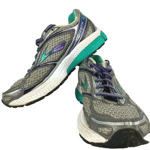 Brooks Ghost 7‎ Womens 1201611D953 Gray Turquoise Purple Running Shoes Size 7 D